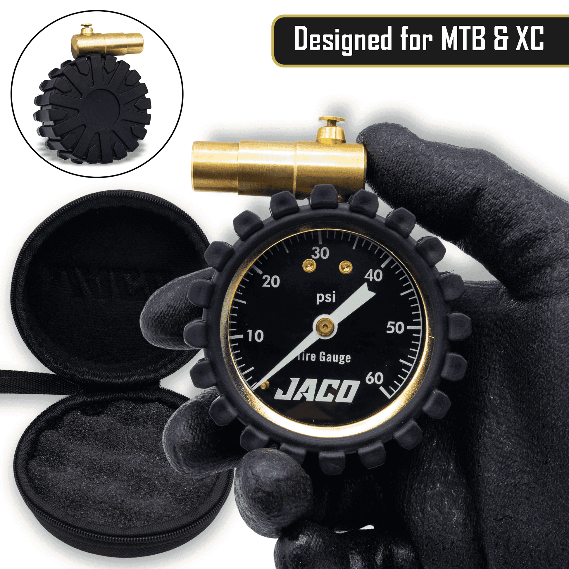 MBX-60 Presta Tire Pressure Gauge for Bikes (Max 60 PSI) | MTB & XC Series - Skoutley Outdoors LLC
