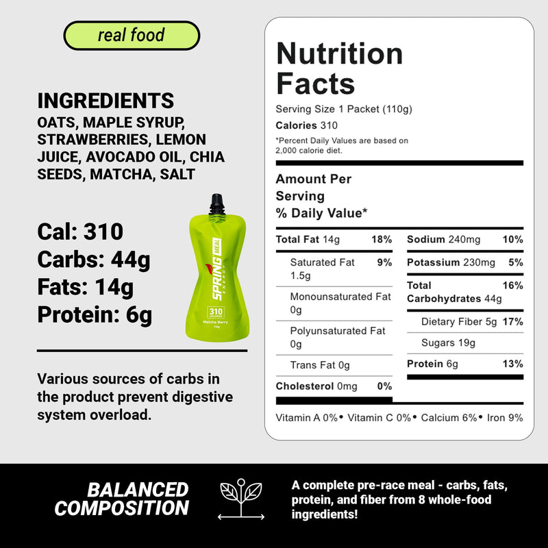 Load image into Gallery viewer, Matcha Berry Endurance Meal With Natural Caffeine (Vegan) 310 Kcal
