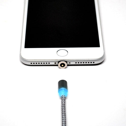 Magnetic USB Charging Cable, 3 in 1 Nylon Cord, Compatible with Micro USB, Type C, and Apple Products