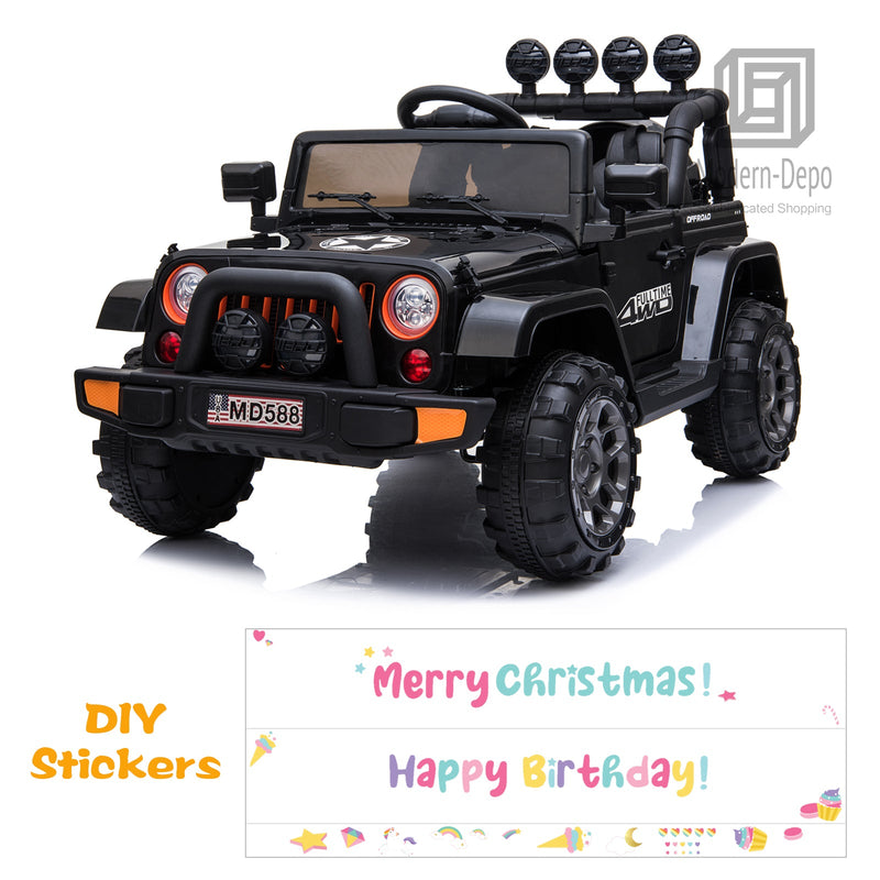 Load image into Gallery viewer, Jeep Kids Ride On Car with Parent Remote Control, Customizable Stickers, and LED Lights - 12V

