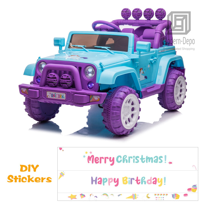Load image into Gallery viewer, Jeep Kids Ride On Car with Parent Remote Control, Customizable Stickers, and LED Lights - 12V
