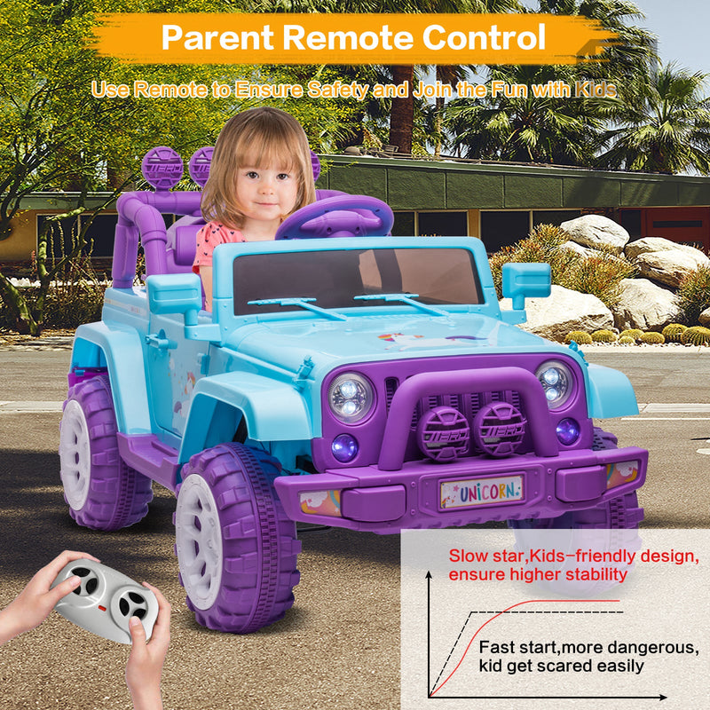 Load image into Gallery viewer, Jeep Kids Ride On Car with Parent Remote Control, Customizable Stickers, and LED Lights - 12V
