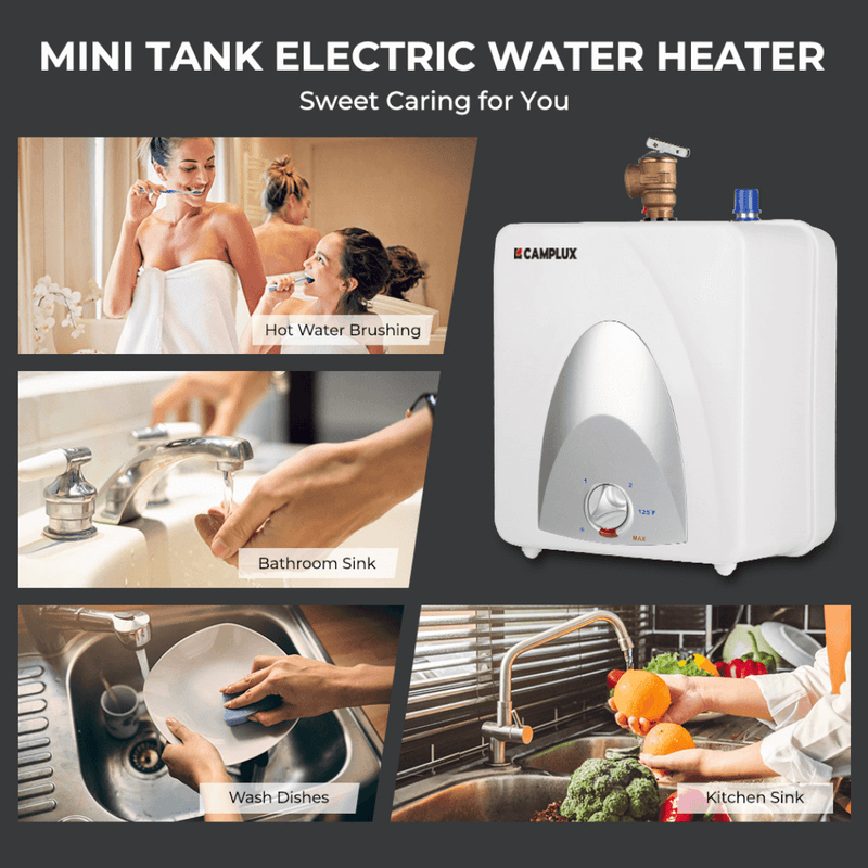 Load image into Gallery viewer, Camplux Electric Mini Tank Point of Use Water Heater 120V - 1.3 Gallon
