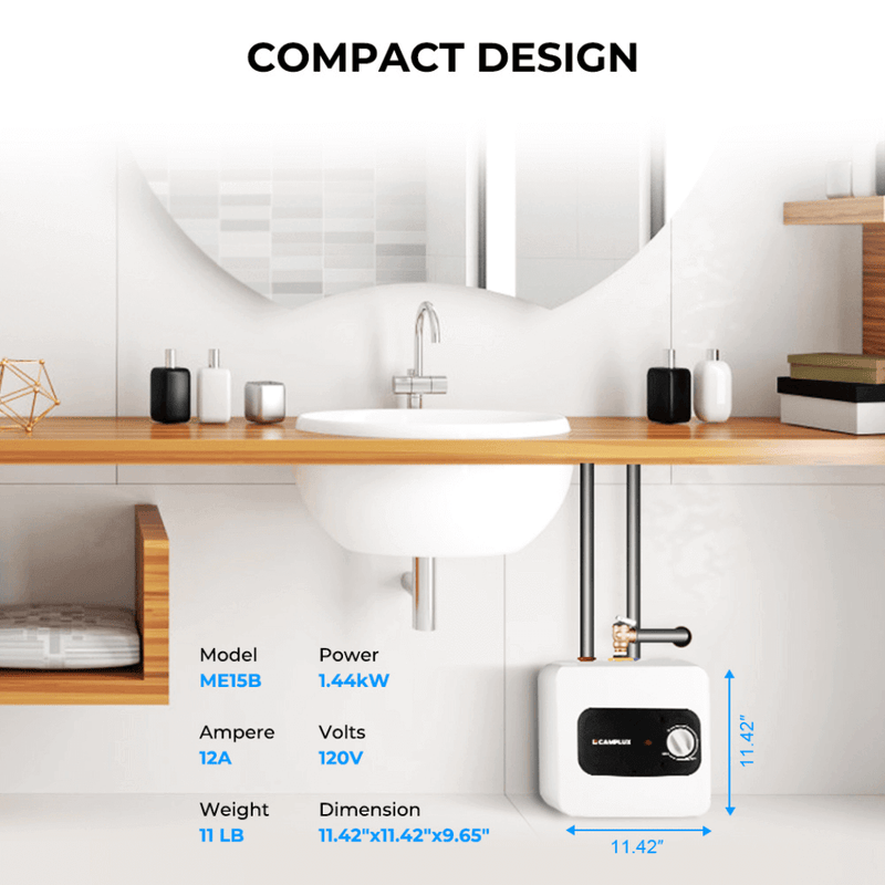 Load image into Gallery viewer, Camplux Electric Mini Tank Water Heater 120V - 1.3 Gallon
