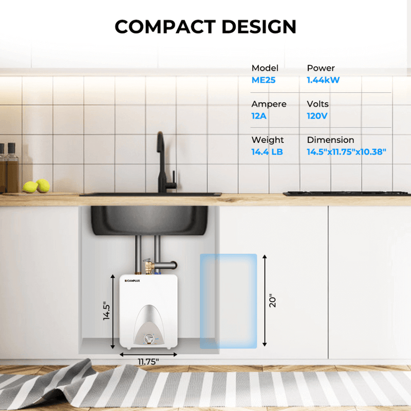 Load image into Gallery viewer, Camplux Electric Mini Tank Point of Use Water Heater 120V - 2.5 Gallon
