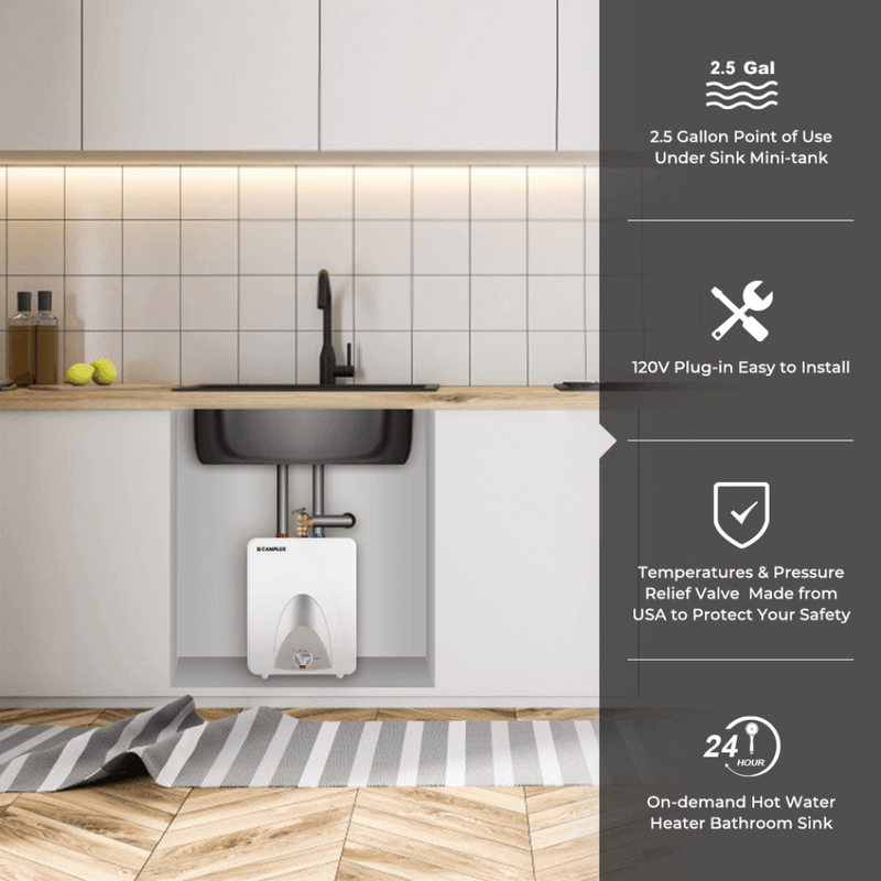 Load image into Gallery viewer, Camplux Electric Mini Tank Point of Use Water Heater 120V - 2.5 Gallon
