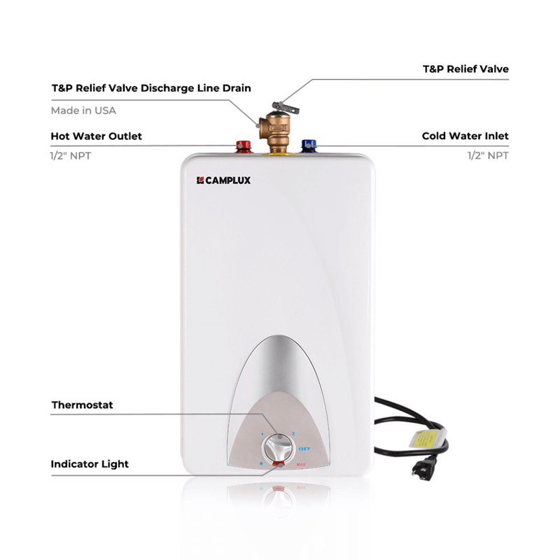 Load image into Gallery viewer, Camplux Electric Mini Tank Point of Use Water Heater 120V - 4.0 Gallon

