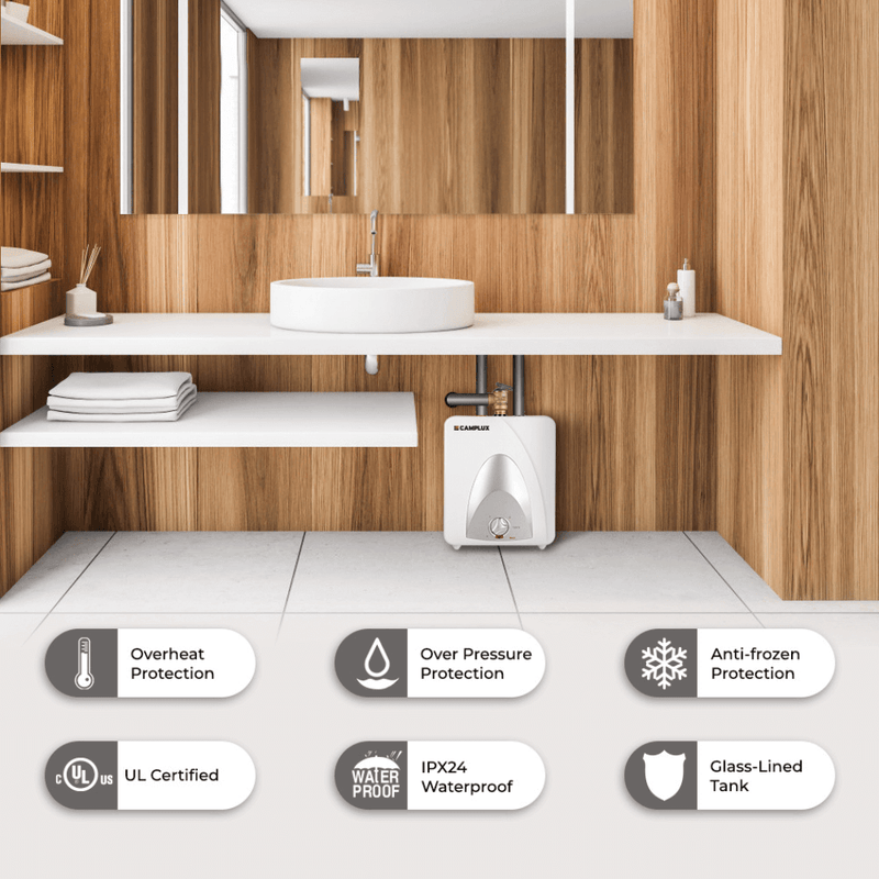 Load image into Gallery viewer, Camplux Electric Mini Tank Point of Use Water Heater 120V - 6.0 Gallon
