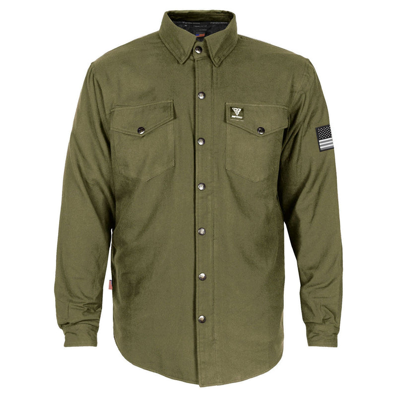 Load image into Gallery viewer, Protective Flannel Shirt - Army Green Solid
