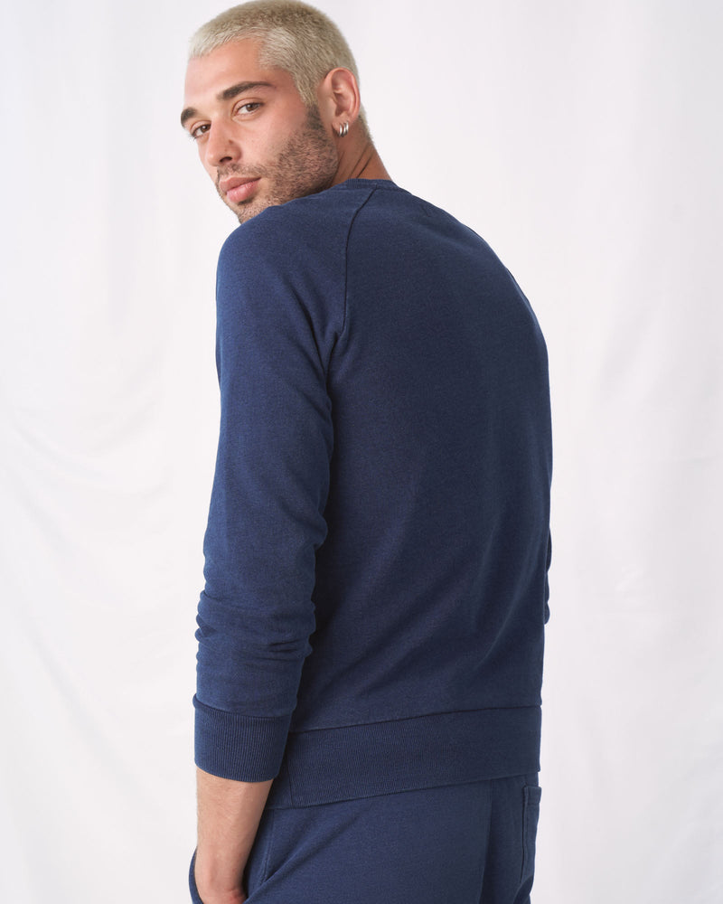 Load image into Gallery viewer, Organic Indigo Throwback Sweatshirt
