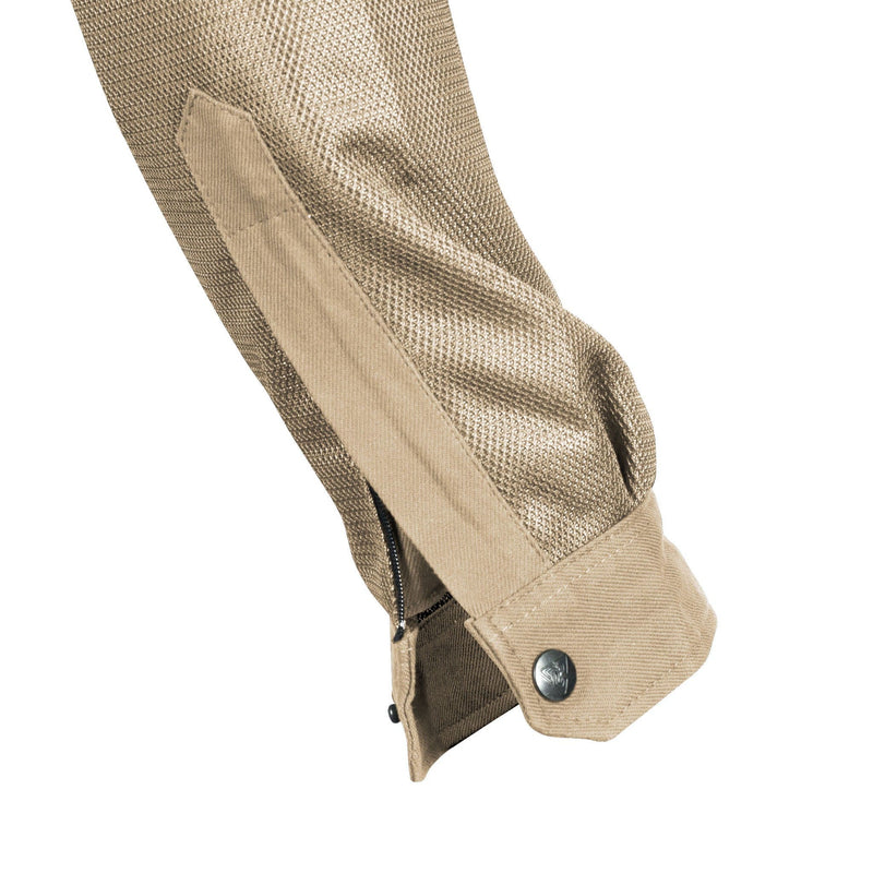 Load image into Gallery viewer, Protective Summer Mesh Shirt for Women - Khaki Solid with Pads
