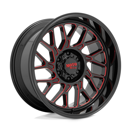 Moto Metal Mo805 Gloss Black Milled With Red Tint