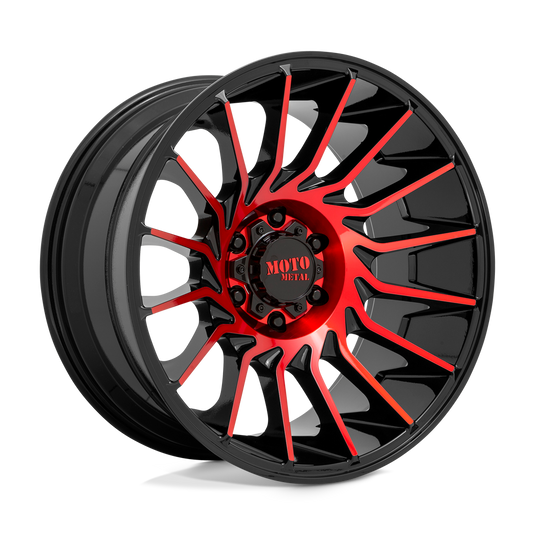 Moto Metal Mo807 Gloss Black Machined With Red Tint