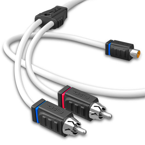 RCA Marine Grade Tinned 100% Copper OFC Y Connector 1 FEMALE to 2 MALE - WHITE - Skoutley Outdoors LLC