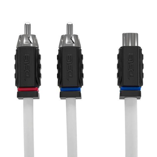 RCA Marine Grade Tinned 100% Copper OFC Y Connector 1 FEMALE to 2 MALE - WHITE - Skoutley Outdoors LLC