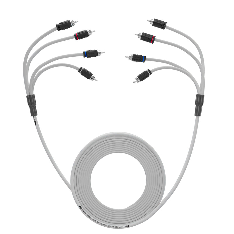 Load image into Gallery viewer, RCA Marine Grade Tinned 100% Copper OFC 25 Feet / 4 Channel - WHITE
