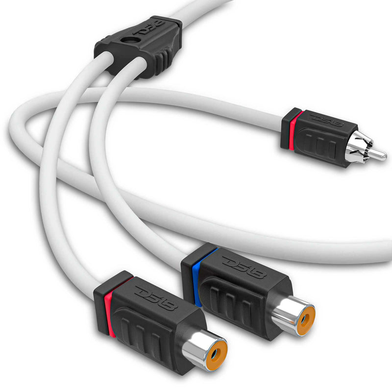 Load image into Gallery viewer, RCA Marine Grade Tinned 100% Copper OFC Y Connector 2 FEMALE to 1 MALE - WHITE - Skoutley Outdoors LLC
