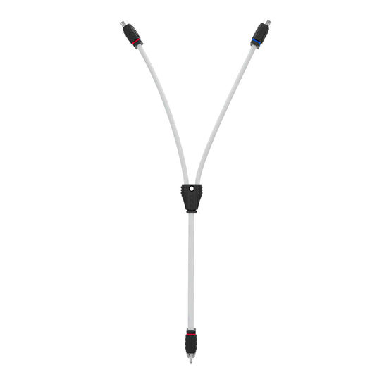 RCA Marine Grade Tinned 100% Copper OFC Y Connector 2 FEMALE to 1 MALE - WHITE - Skoutley Outdoors LLC