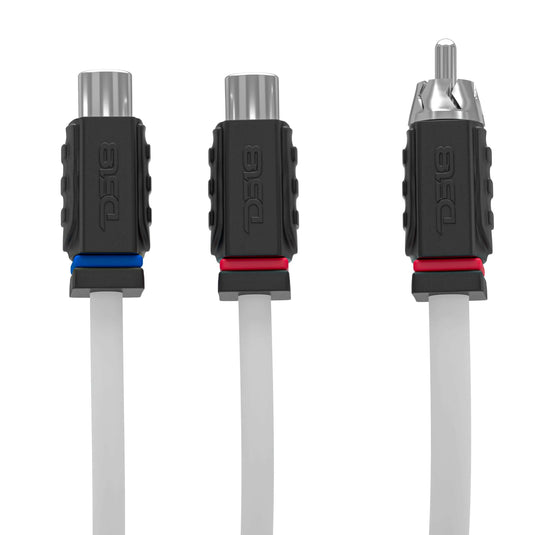 RCA Marine Grade Tinned 100% Copper OFC Y Connector 2 FEMALE to 1 MALE - WHITE - Skoutley Outdoors LLC