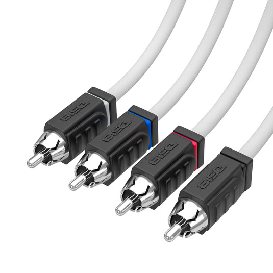 RCA Marine Grade Tinned 100% Copper OFC 6 Feet / 4 Channel - WHITE - Skoutley Outdoors LLC