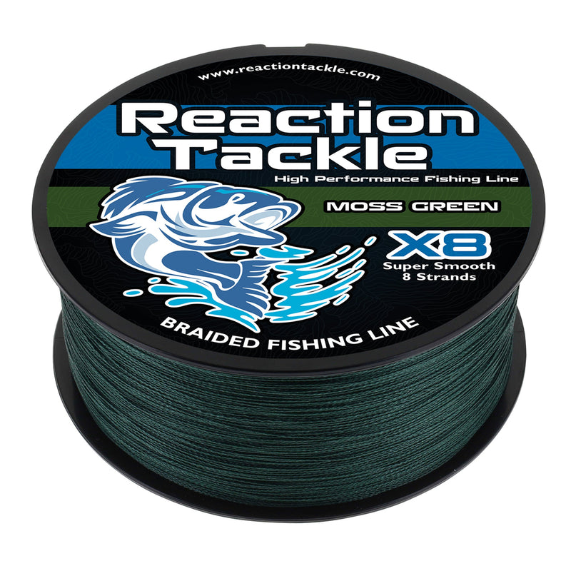 Load image into Gallery viewer, Reaction Tackle X8 Braided Fishing Line - Moss Green 8 Strand
