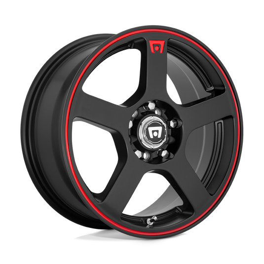 Motegi Mr116 Fs5 Matte Black Red Racing Stripe