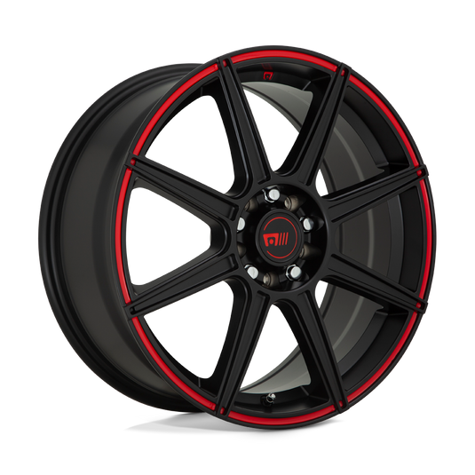 Motegi Mr142 Cs8 Satin Black With Red Stripe