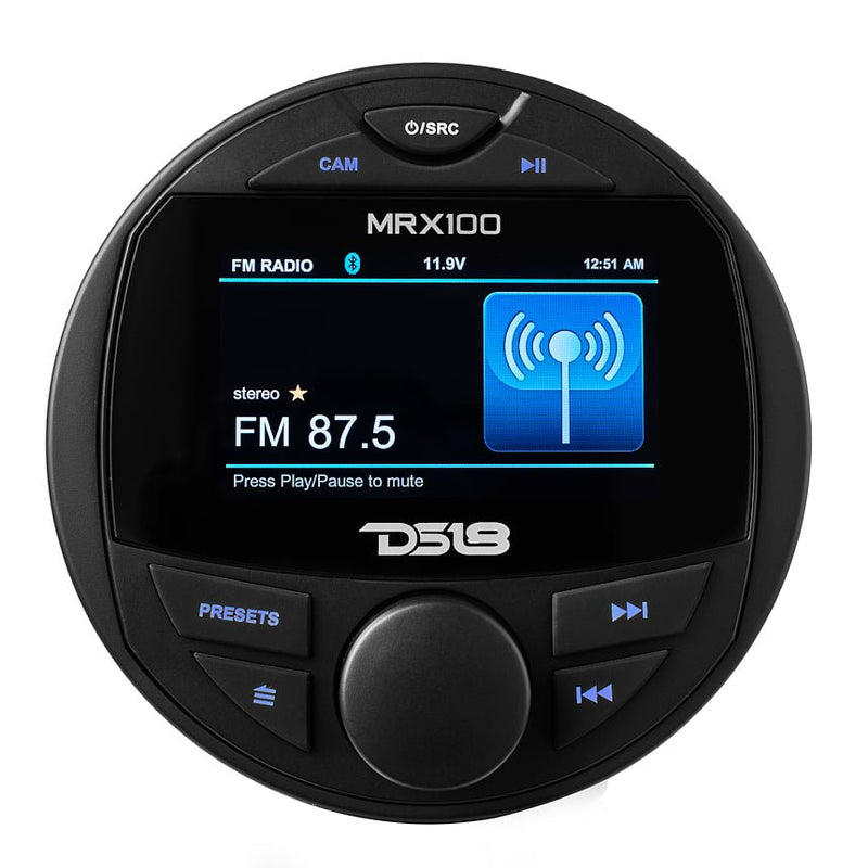 Load image into Gallery viewer, Marine and Powersports Headunit 3" Color TFT screen , 2 Zones, 4 volts Output, BT, RDS 4 X 50 Watts
