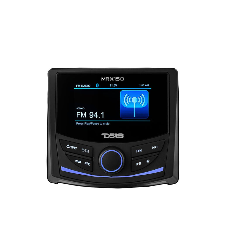 Load image into Gallery viewer, Marine and Powersports Headunit 3" Color TFT screen , 2 Zones, 4 volts Output, BT, RDS 4 X 50 Watts
