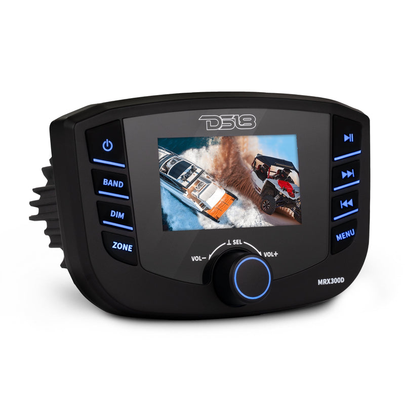 Load image into Gallery viewer, Marine Headunit TFT screen , 3 Zones, 4 volts Output, Bluetooth, RDS 4X50 Watts With DAB+ for Europe
