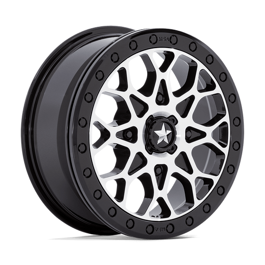 Msa Offroad Wheels M48 Portal Beadlock Gloss Black Machined With Gloss Black Ring
