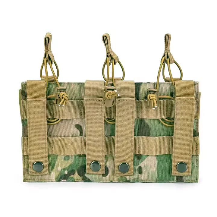 Load image into Gallery viewer, MUCTAC Kangaroo Triple Mag Pouch – 1000D Nylon, Holds 3 - 5.56 &amp; 3 - 9mm Mags – MC
