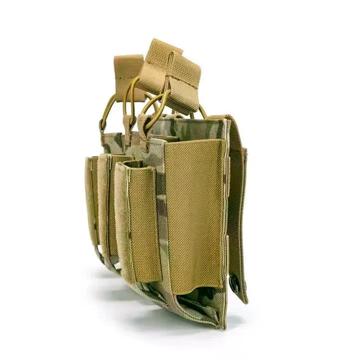 Load image into Gallery viewer, MUCTAC Kangaroo Triple Mag Pouch – 1000D Nylon, Holds 3 - 5.56 &amp; 3 - 9mm Mags – MC
