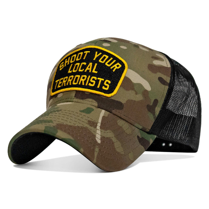 Load image into Gallery viewer, Shoot Your Local Terrorists Patch Snapback Hat
