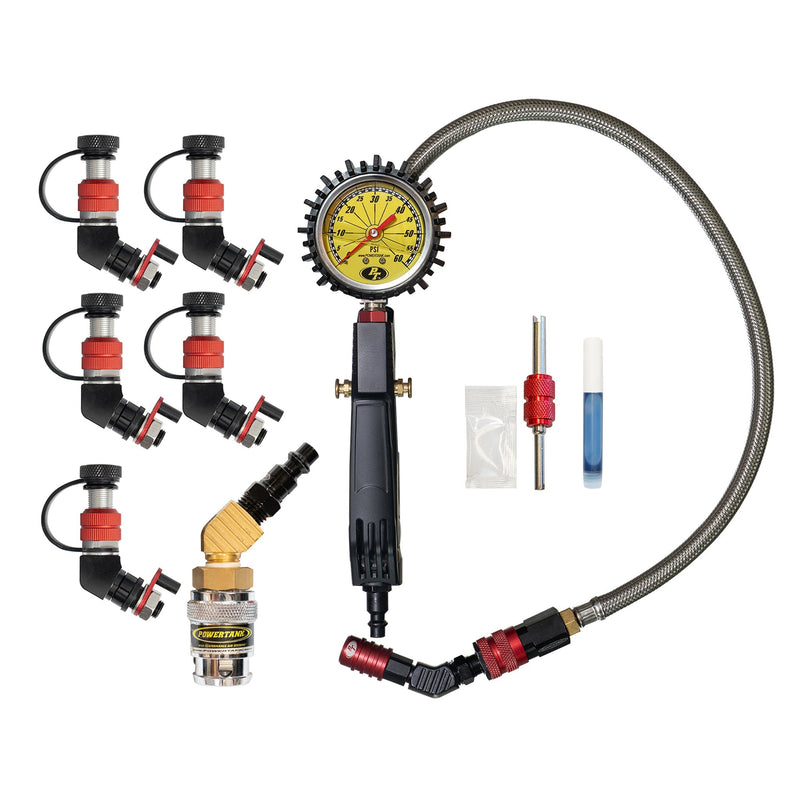 Load image into Gallery viewer, Monster Valve™ Primary - Standard Valve Stem Mount - 5 pack with Ventoso™ RED Tire Inflator Gauge
