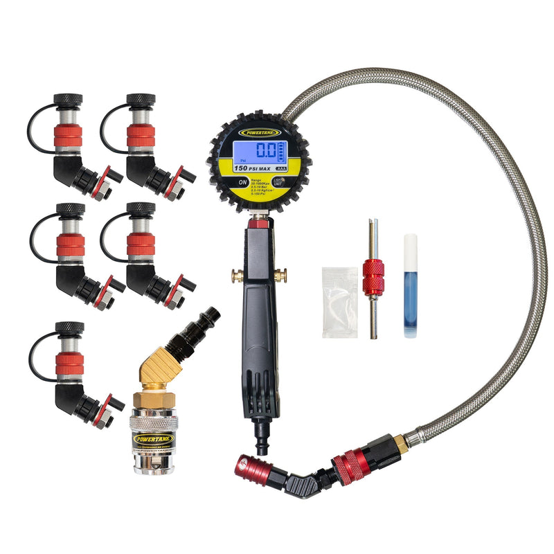 Load image into Gallery viewer, Monster Valve™ Primary - Standard Valve Stem Mount - 5 pack with Ventoso™ RED Tire Inflator Gauge
