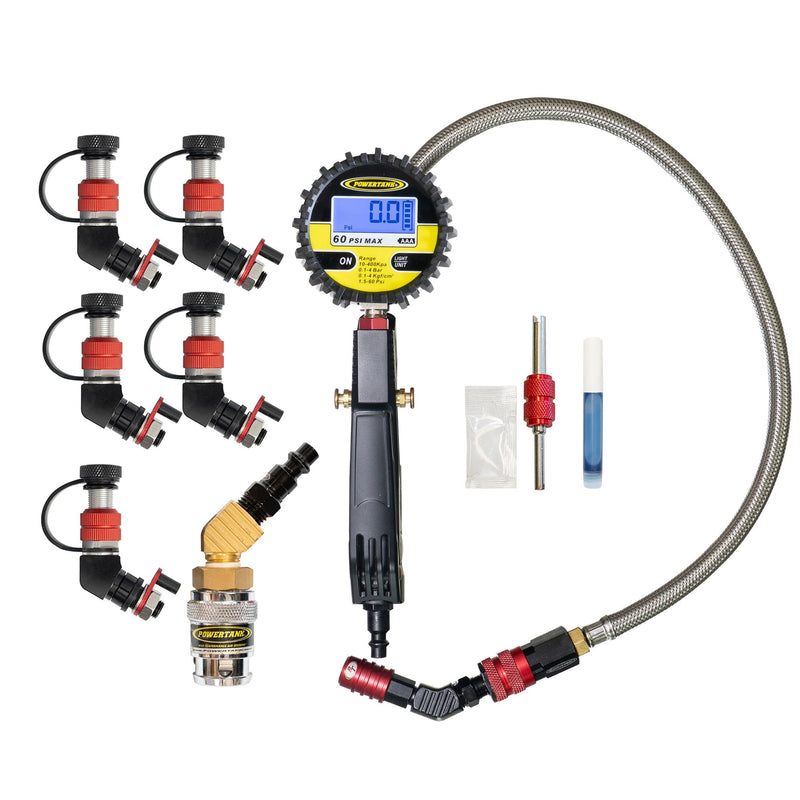 Load image into Gallery viewer, Monster Valve™ Primary - Standard Valve Stem Mount - 5 pack with Ventoso™ RED Tire Inflator Gauge
