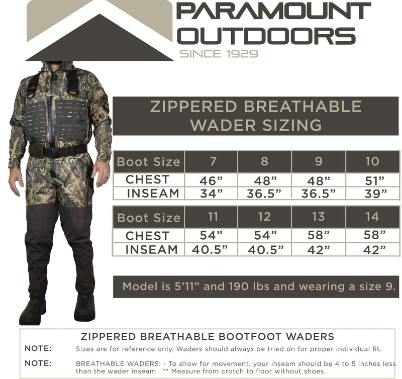 Load image into Gallery viewer, PINNACLE Zippered Breathable Camo Wader 1200g

