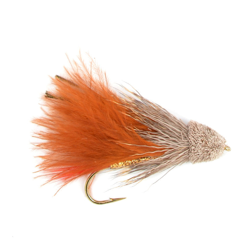 Load image into Gallery viewer, Brown Marabou Muddler Minnow Streamer Fly - 4 Flies Size 4
