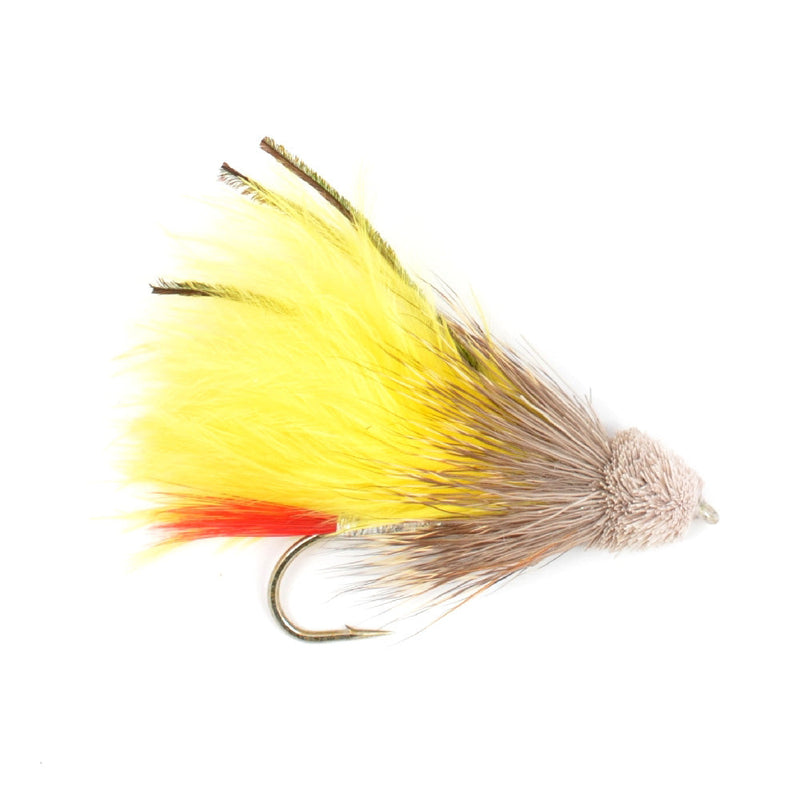 Load image into Gallery viewer, Yellow Marabou Muddler Minnow Streamer Fly - 4 Flies Size 8
