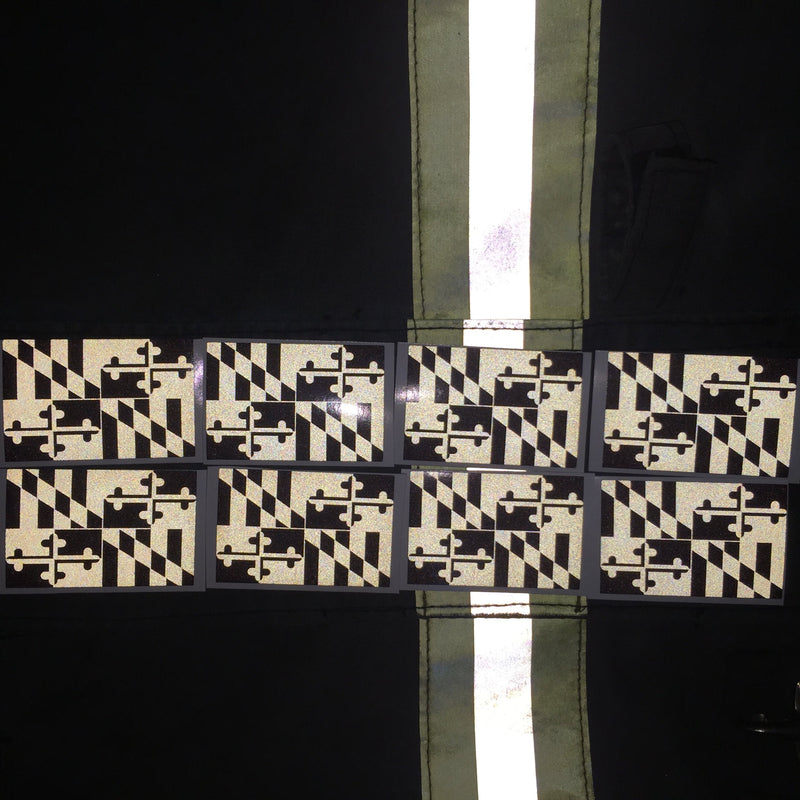 Load image into Gallery viewer, BLACKED OUT MARYLAND FLAG REFLECTIVE HELMET TRIM
