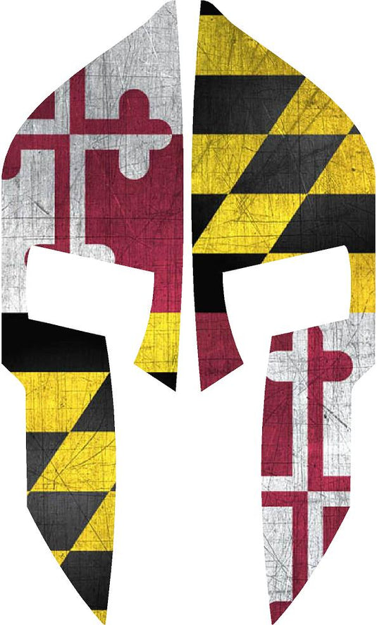 MARYLAND FLAG SPARTAN REAR HELMET REFLECTIVE HELMET DECAL