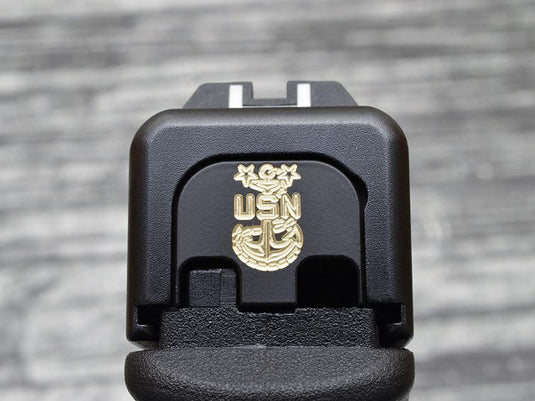 Milspin Custom Engraved NAVY Glock Slide Back Plates (Most Popular)