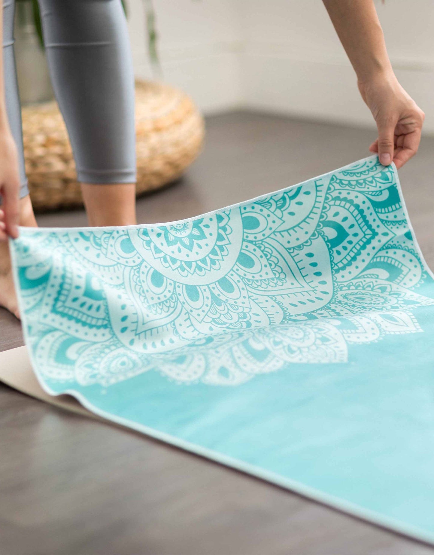 Yoga Mat Towel - Mandala Turquoise