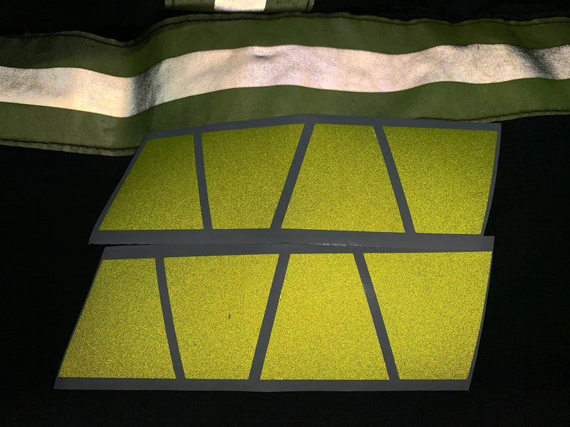 Load image into Gallery viewer, MATTE RETRO FLUORESCENT YELLOW REFLECTIVE HELMET (TET) TETRAHEDRON 8 PACK
