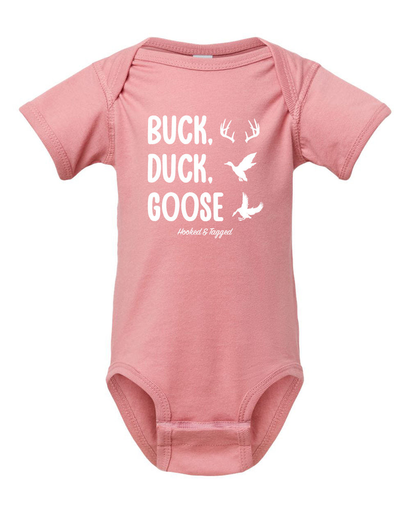 Load image into Gallery viewer, Buck, Duck, Goose Onesie
