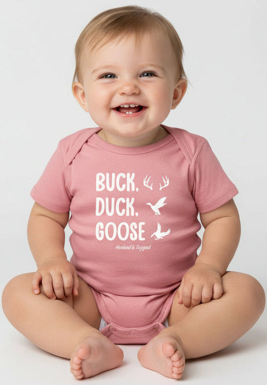 Buck, Duck, Goose Onesie