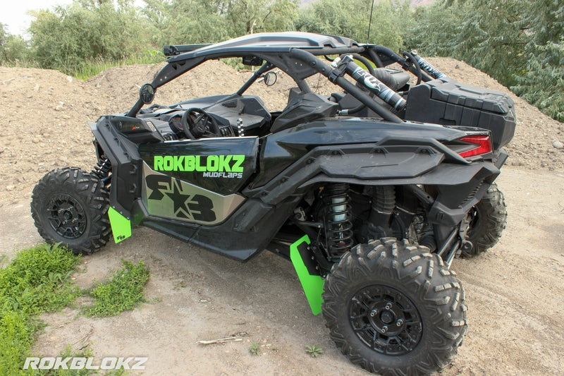 Load image into Gallery viewer, 72" CanAm Maverick X3 FT. Rokblokz Trailing arm Mud Flaps
