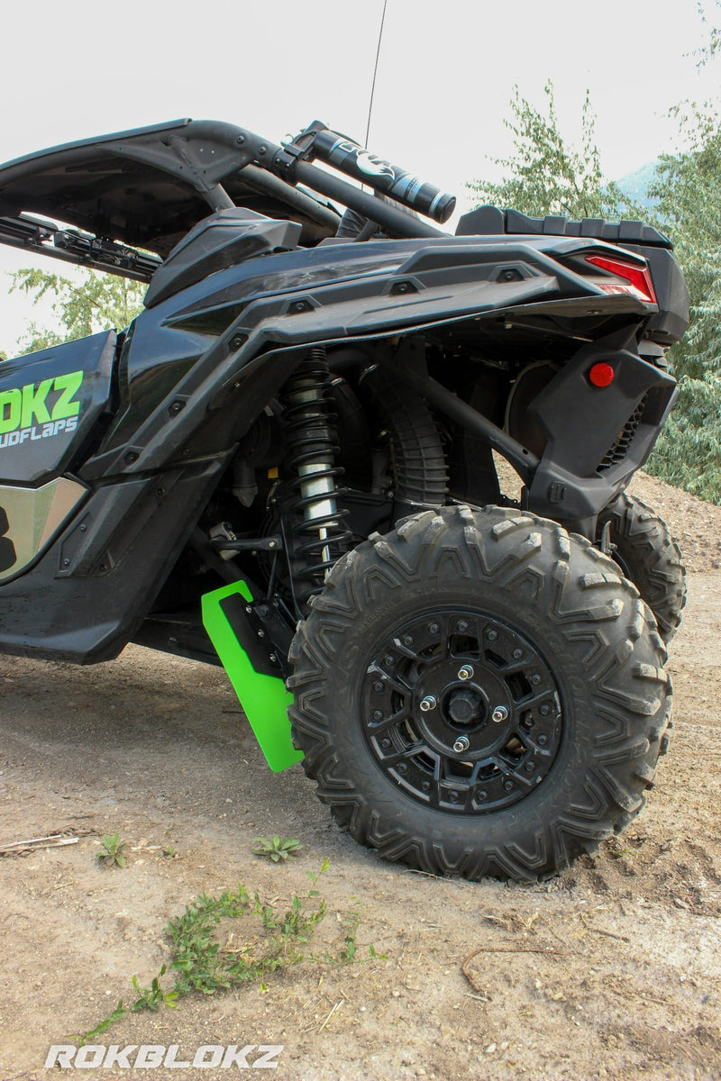 Load image into Gallery viewer, 72" CanAm Maverick X3 FT. Rokblokz Trailing arm Mud Flaps
