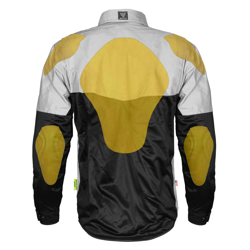 Load image into Gallery viewer, Ultra Reflective Shirt &quot;Alloy Eclipse&quot; - Black and Silver with Pads
